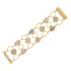 Pulseira Fane's Pedra Natural Quartzo Imã Metal Dourado