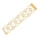 Pulseira Fane's Pedra Natural Cristais Imã Metal Dourado