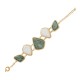 Pulseira Fane's Pedra Natural Hawlita e Jaspe Metal Dourado