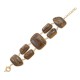 Pulseira Fane's Pedra Natural Olho de Tigre Metal Dourado