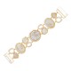 Pulseira Fane's Pedra Natural Quartzo Zircônias Imã Metal Dourado