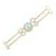Pulseira Fane's Pedra Natural Perolada Zircônia Imã Metal Dourado