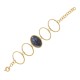 Pulseira Fane's Pedra Natural Sodalita Elos Metal Dourado