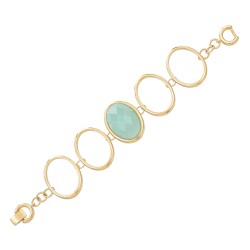 Pulseira Fane's Pedra Natural Ágata Elos Metal Dourado
