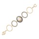 Pulseira Fane's Pedra Natural Citrino Zircônia Elos Metal Dourado
