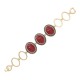 Pulseira Fane's Pedra Natural Rubi Elos Metal Dourado