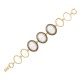 Pulseira Fane's Pedra Natural Perolada Elos Metal Dourado
