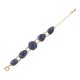 Pulseira Fane's Pedra Natural Sodalita Metal Dourado