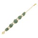 Pulseira Fane's Pedra Natural Jaspe Metal Dourado