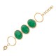 Pulseira Fane's Pedra Natural Ágata Elos Metal Dourado