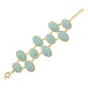 Pulseira Fane's Pedra Natural Amazonita Metal Dourado