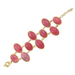 Pulseira Fane's Pedra Natural Hawlita Metal Dourado