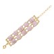 Pulseira Fane's Pedra Natural Rodocrosita Metal Dourado