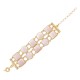 Pulseira Fane's Pedra Natural Madrepérola Metal Dourado