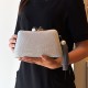 Bolsa Empório MP Clutch Palha Buntal Prata