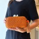 Bolsa Empório MP Clutch Palha Buntal Laranja
