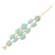 Pulseira Fane's Pedra Natural Amazonita Metal Dourado