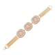 Pulseira Fane's Pedra Natural Perolada Correntes Metal Dourado