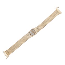 Pulseira Fane's Pedra Natural Quartzo Correntes Imã Metal Dourado