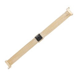 Pulseira Fane's Pedra Natural Onix Correntes Imã Metal Dourado