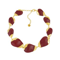 Colar Nádia Gimenes Mocha & Cherry Resina Dourado