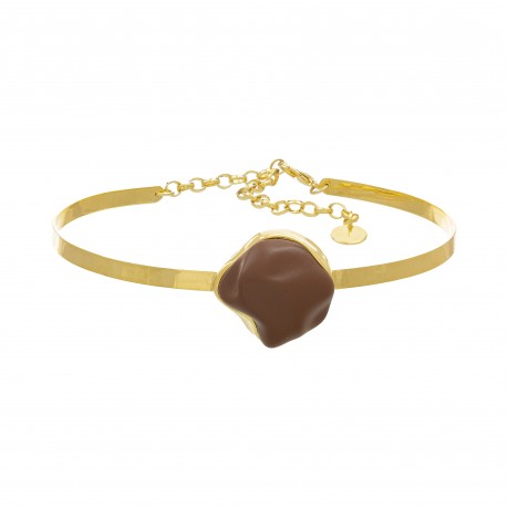 Colar Nádia Gimenes Mocha & Cherry Choker Dourado