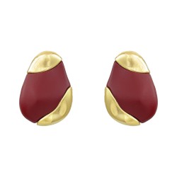 Brinco Nádia Gimenes Mocha & Cherry Resina Dourado