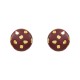 Brinco Nádia Gimenes Mocha & Cherry Botão Dourado