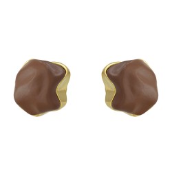 Brinco Nádia Gimenes Mocha & Cherry Pressão Dourado
