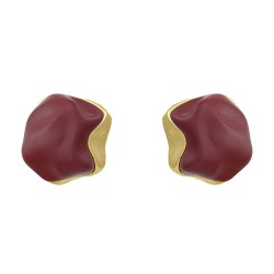Brinco Nádia Gimenes Mocha & Cherry Pressão Dourado