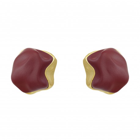 Brinco Nádia Gimenes Mocha & Cherry Pressão Dourado