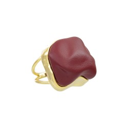 Anel Nádia Gimenes Mocha & Cherry Botão Dourado