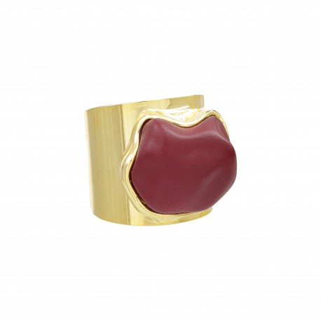 Anel Nádia Gimenes Mocha & Cherry Dourado