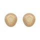 Brinco Fane's Pedra Natural Quartzo Leitoso Delicado Dourado