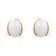 Brinco Fane's Pedra Natural Quartzo Branco Dourado