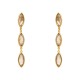 Brinco Fane's Pedra Natural Quartzo Fume Dourado
