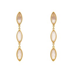 Brinco Fane's Pedra Natural Citrino Dourado