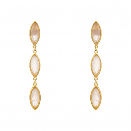 Brinco Fane's Pedra Natural Citrino Dourado