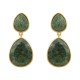 Brinco Fane's Pedra Natural Jaspe Verde Dourado