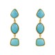 Brinco Fane's Pedra Natural Hawlita Azul Dourado