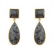 Brinco Fane's Pedra Natural Obsidiana Floco Dourado