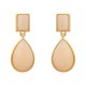 Brinco Fane's Pedra Natural Opala Rose Dourado