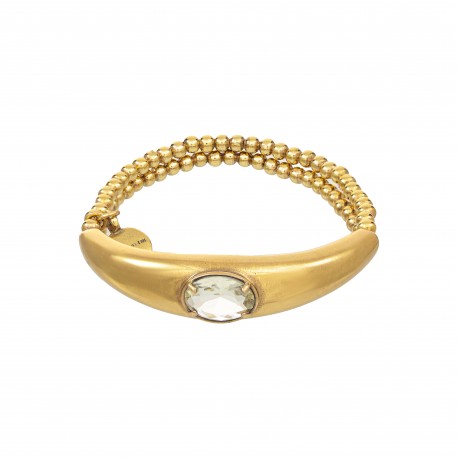 Pulseira Camila Klein Nosso Jardim Maria José Cristal Ouro Velho