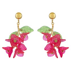Brinco Nádia Gimenes Bouganville Longo Flores Dourado