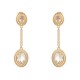 Brinco Fane's Pedra Natural Cristais Zircônias Dourado