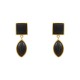 Brinco Fane's Pedra Natural Onix Dourado