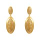 Brinco Fane's Pedra Natural Quartzo Rutilado Dourado