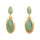 Brinco Fane's Pedra Natural Jaspe Verde Dourado