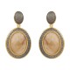 Brinco Fane's Pedra Natural Quartzo Rutilado Grafite e Dourado