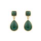 Brinco Fane's Pedra Natural Jaspe Verde Dourado